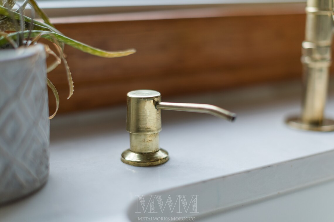 Brass 2-Hole Bridge Kitchen Faucet With Sprayer