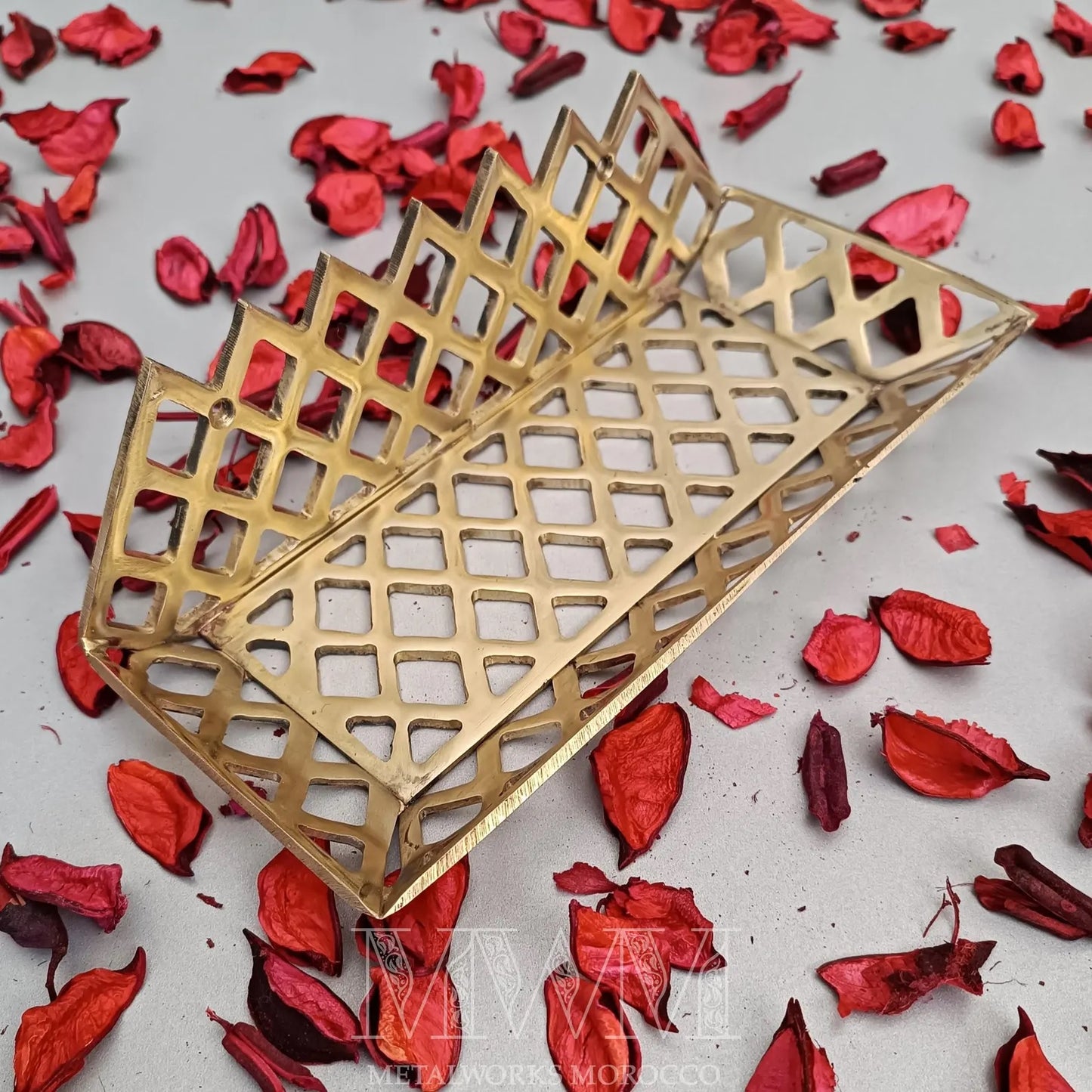 Brushed Brass Shower Caddy Wall-Mounted - Handmade Basket