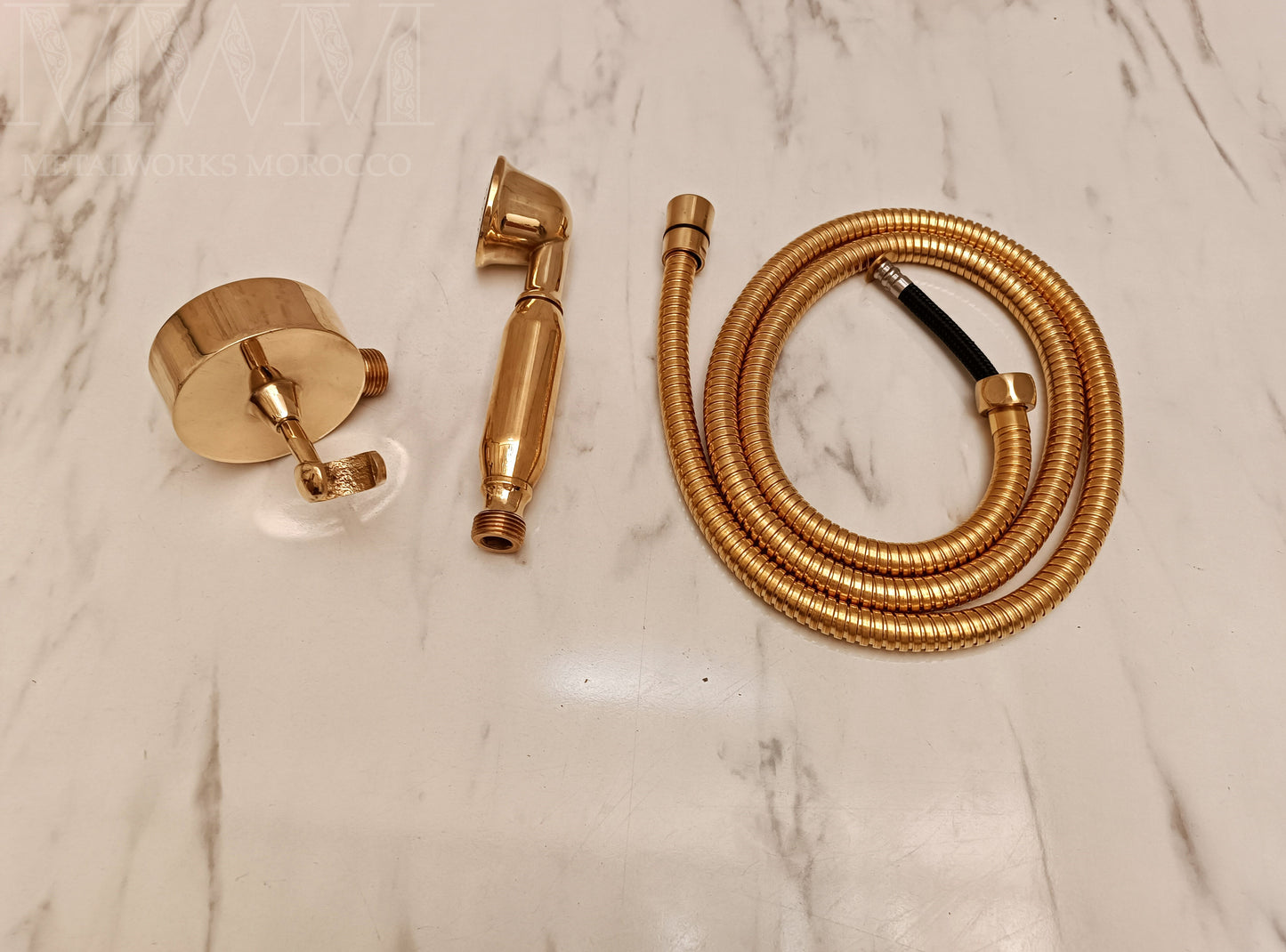 Solid Brass Handheld Shower Head With Hose