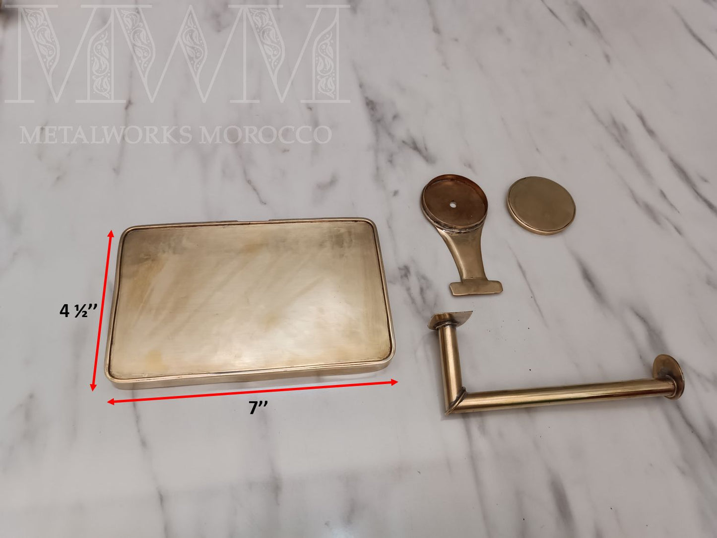 Unlacquered Brass Toilet Paper Holder With Shelf