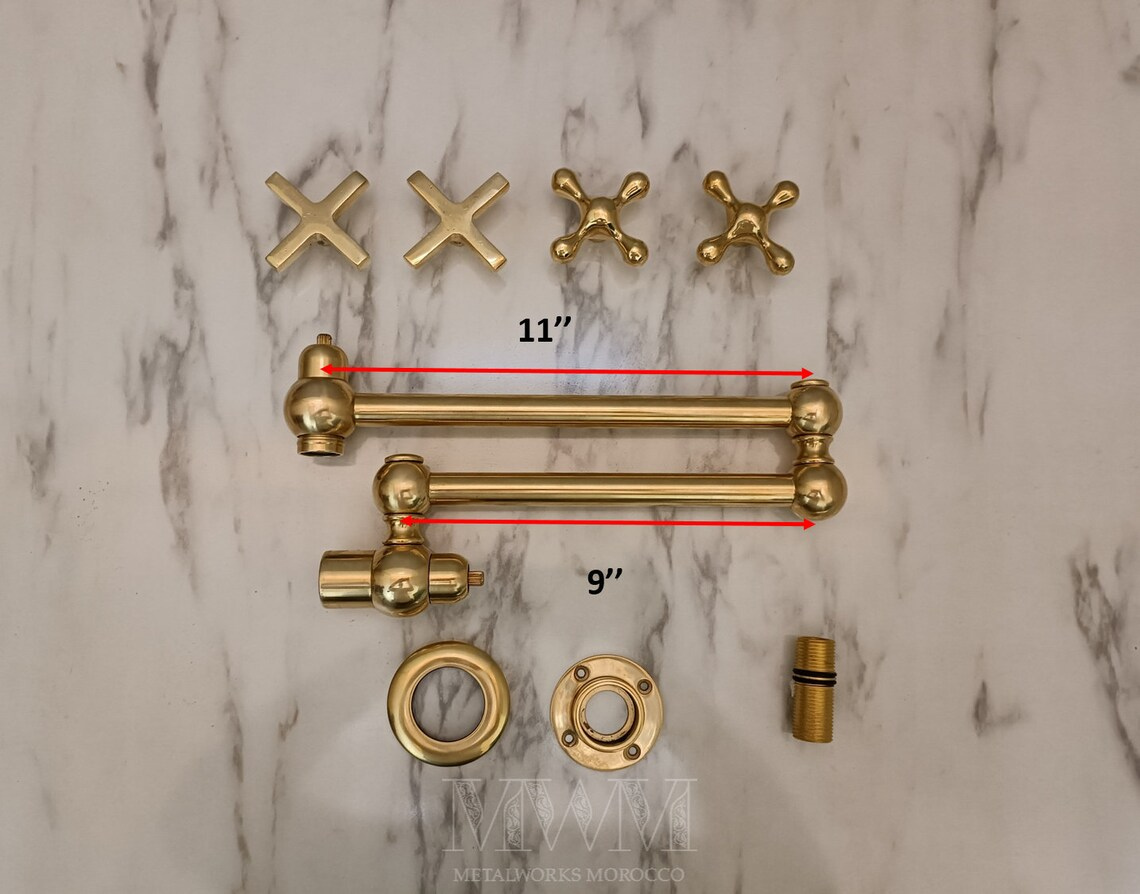 Polished Unlacquered Brass Pot Filler Tap