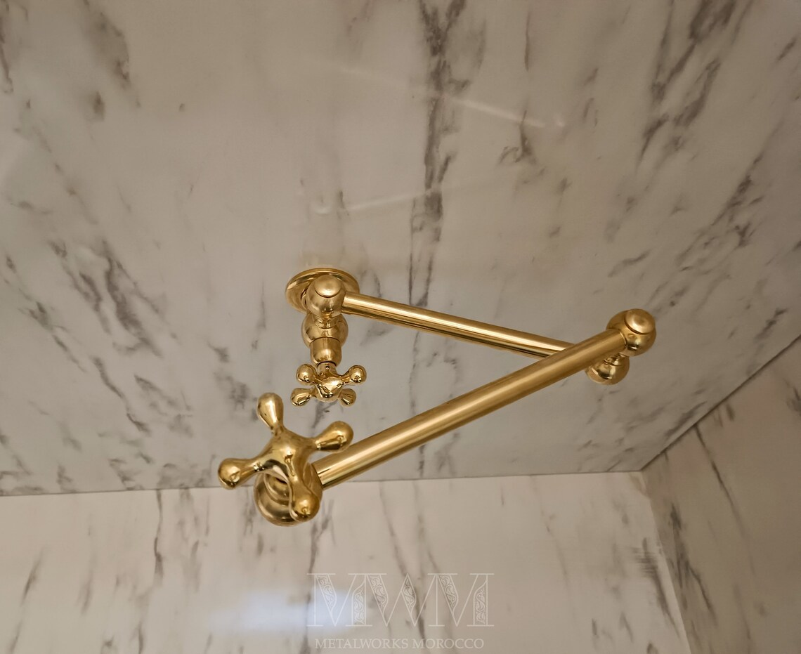 Polished Unlacquered Brass Pot Filler Tap
