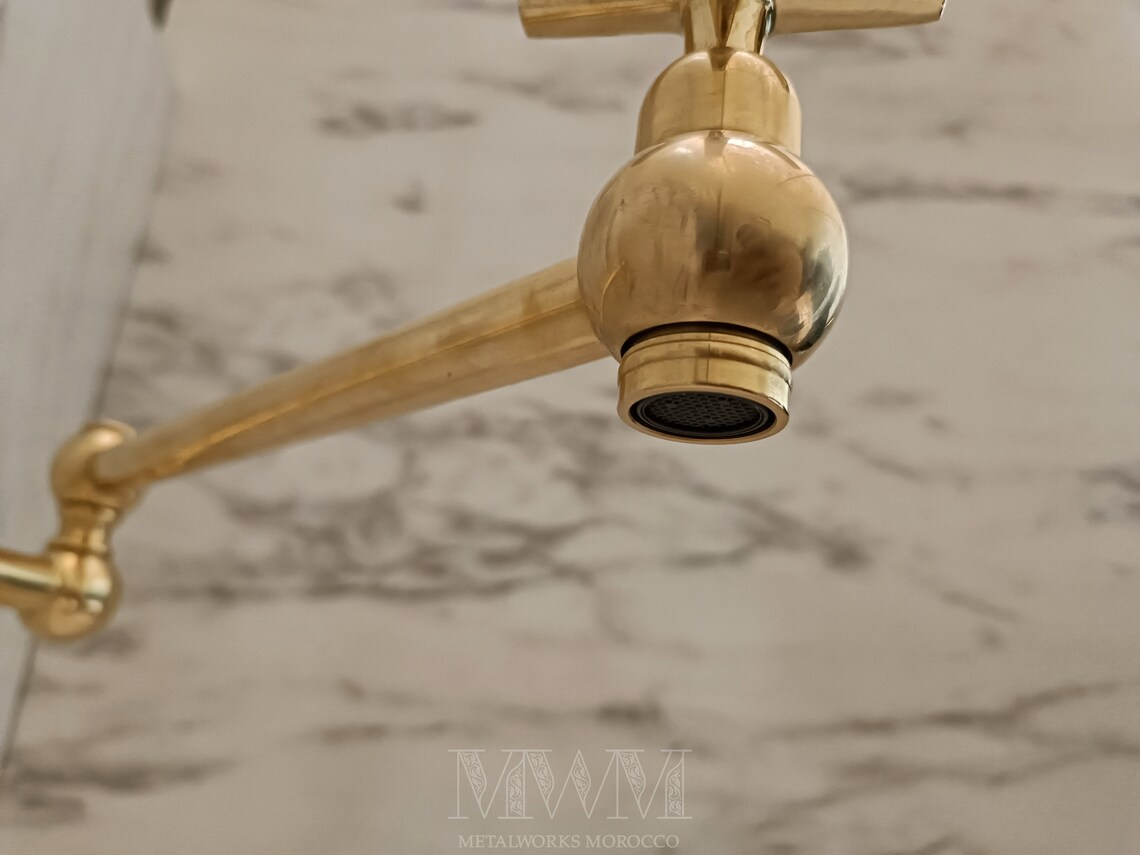 Polished Unlacquered Brass Pot Filler Tap