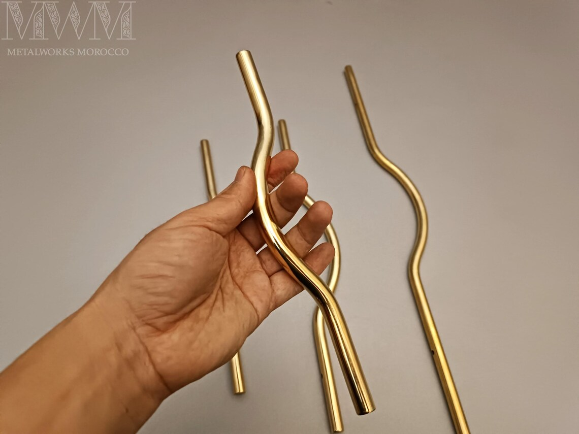 Unlacquered Brass Arch Cabinet Pulls