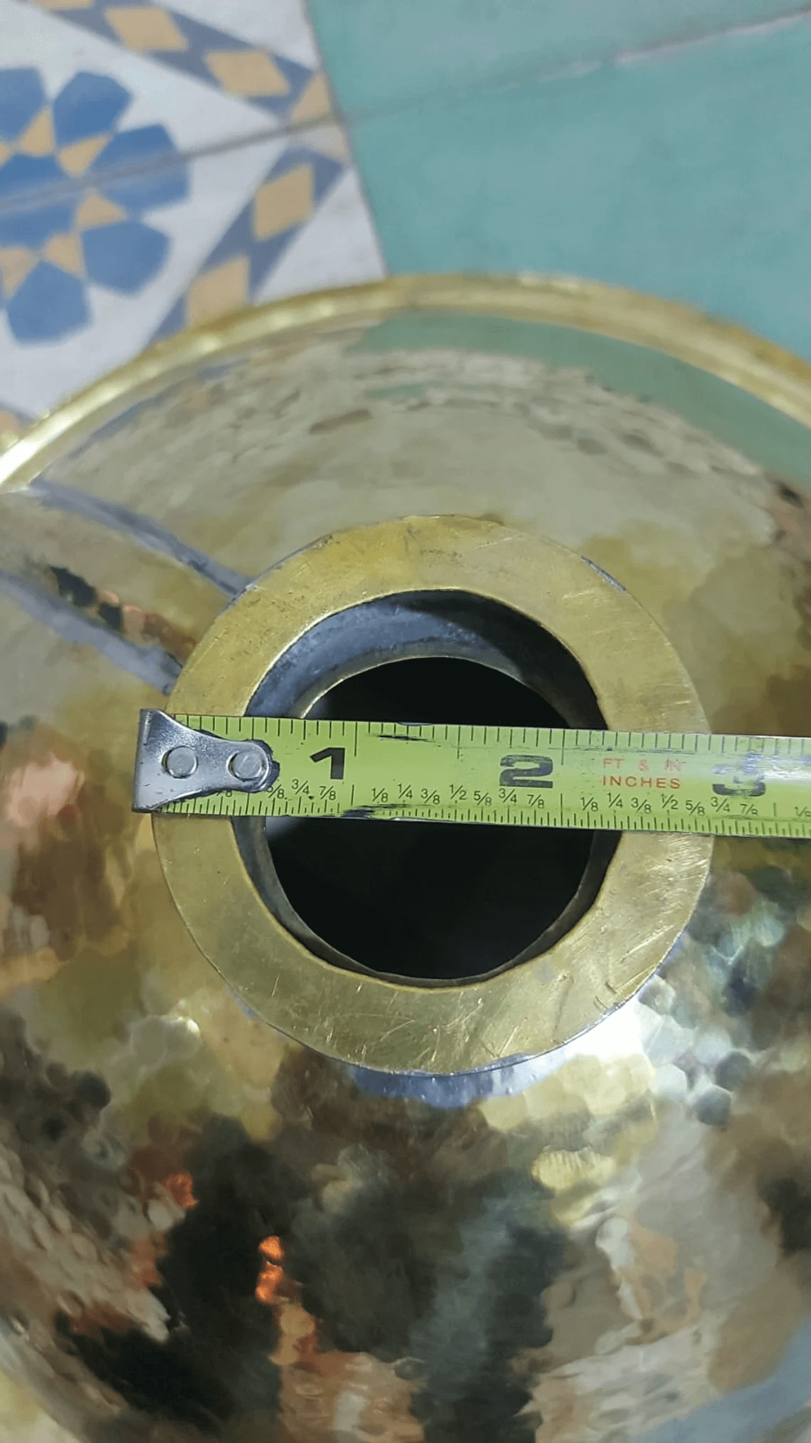 Unlacquered Brass Bathroom Sink Studded With Copper - 14 inch Handmade Drop in Sink