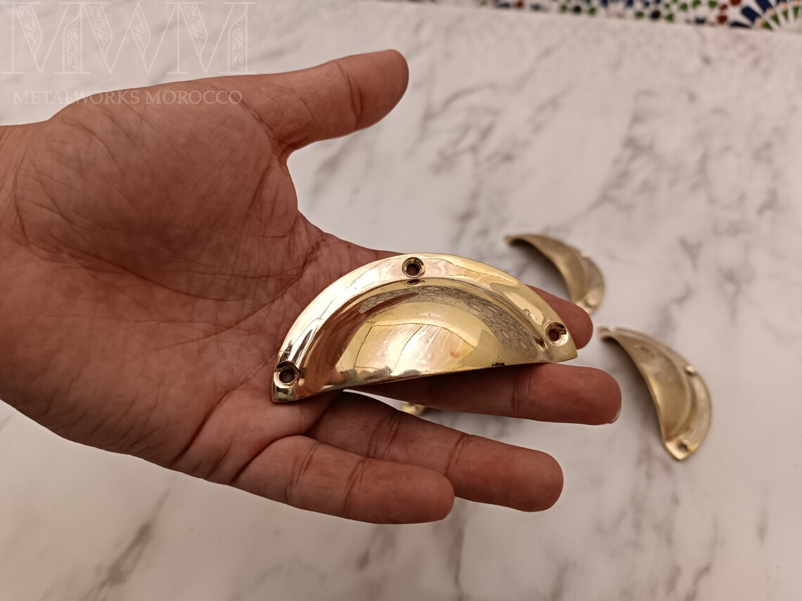 Unlacquered Brass Bin Pulls For Kitchen Drawer