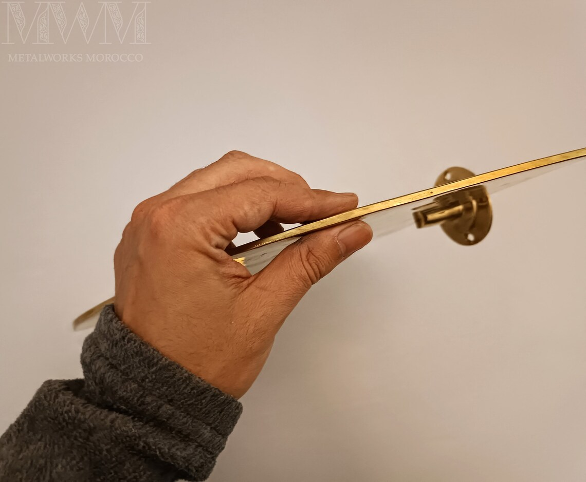 Unlacquered Brass Corner Shelf Wall Mount