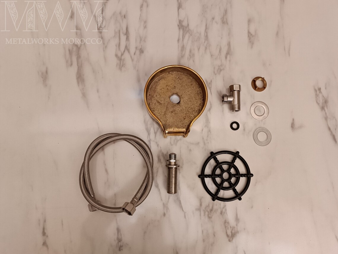 Unlacquered Brass Glass Rinser Faucet For Kitchen Sink