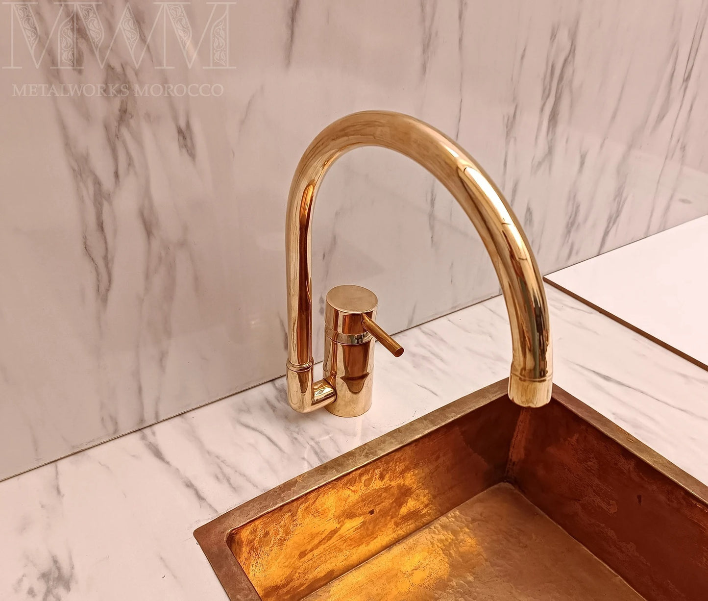 Unlacquered Brass Kitchen Faucet Single Hole And Single Handle