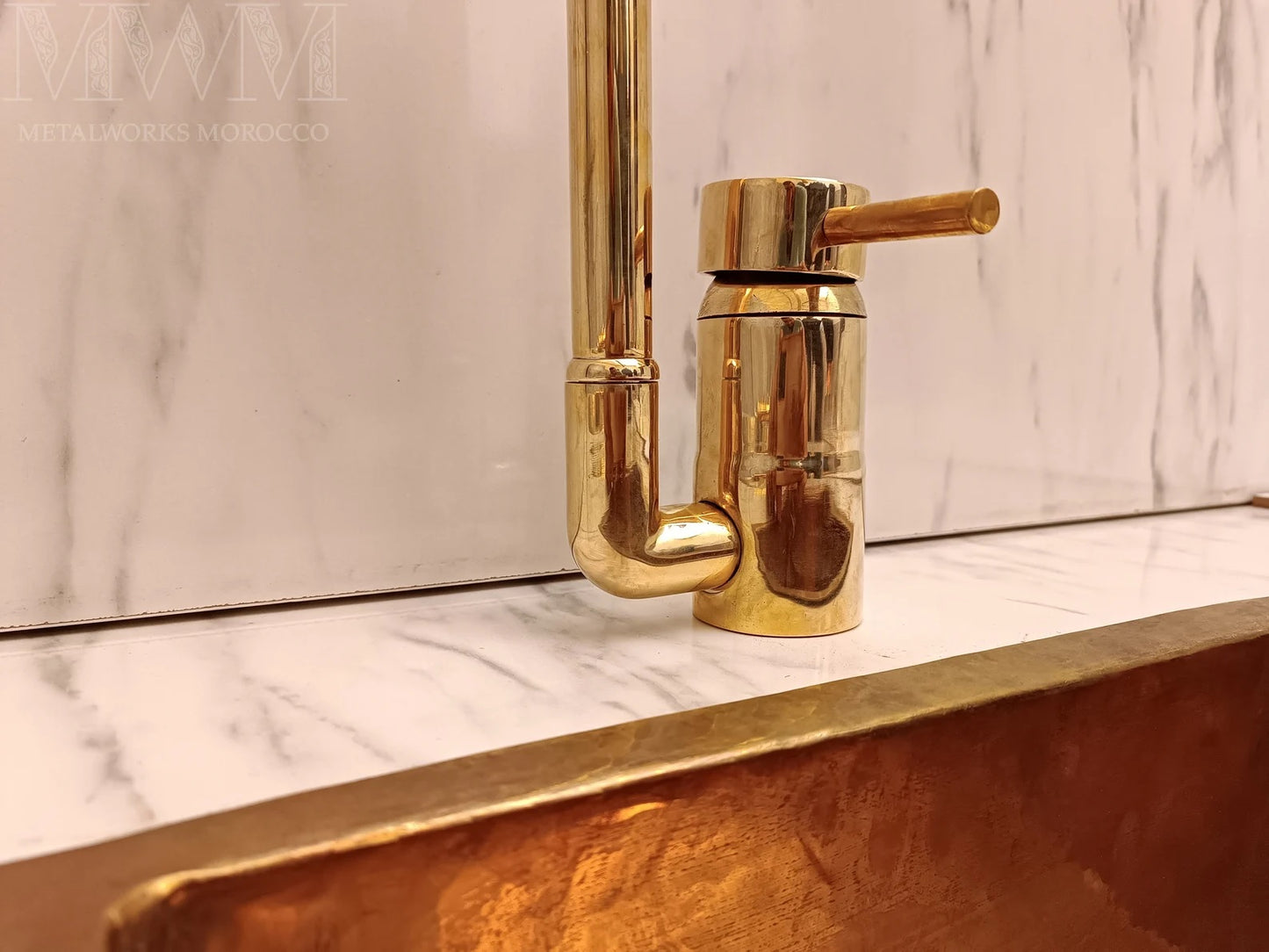 Unlacquered Brass Kitchen Faucet Single Hole And Single Handle