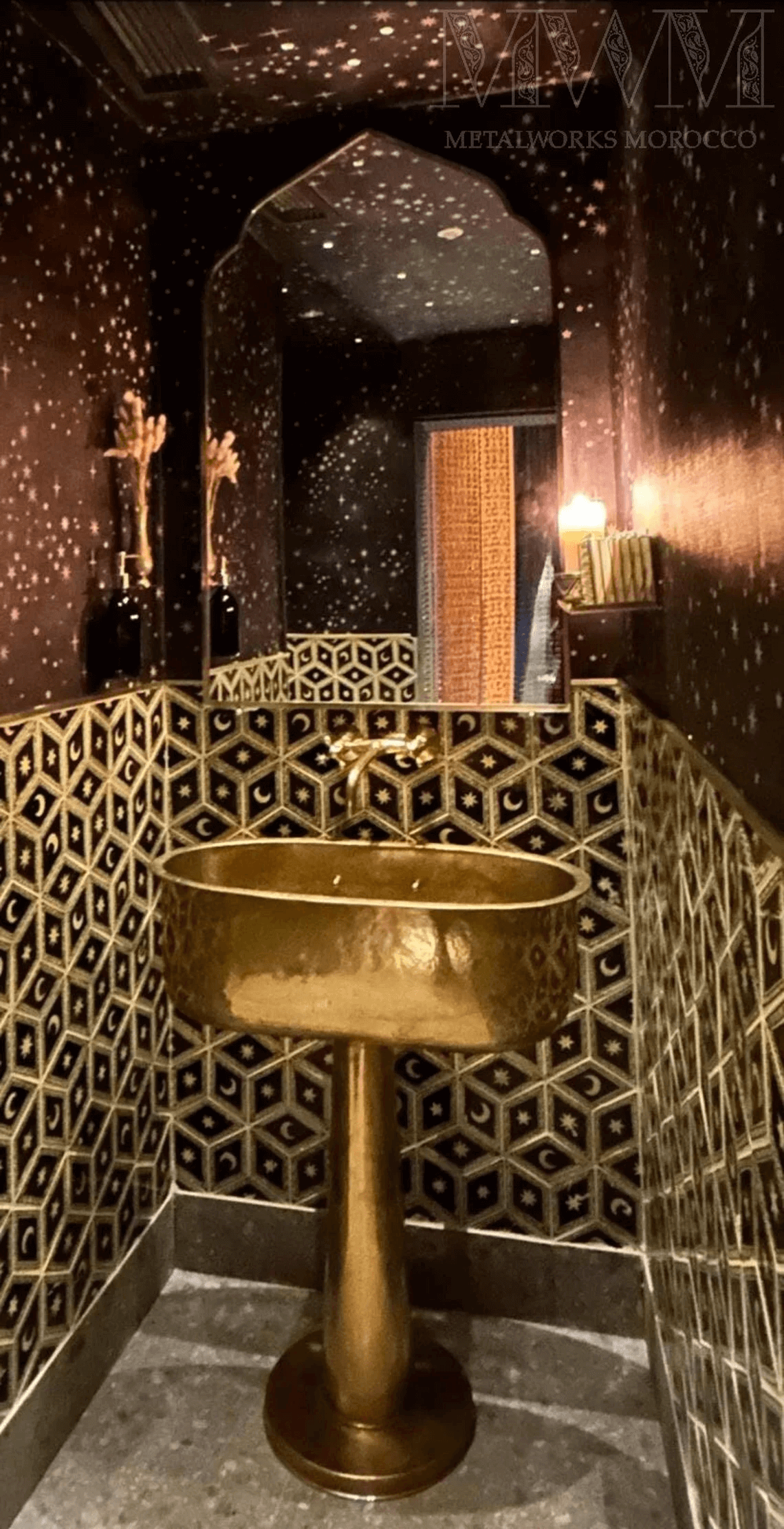 Unlacquered Brass Pedestal Sink - Handmade