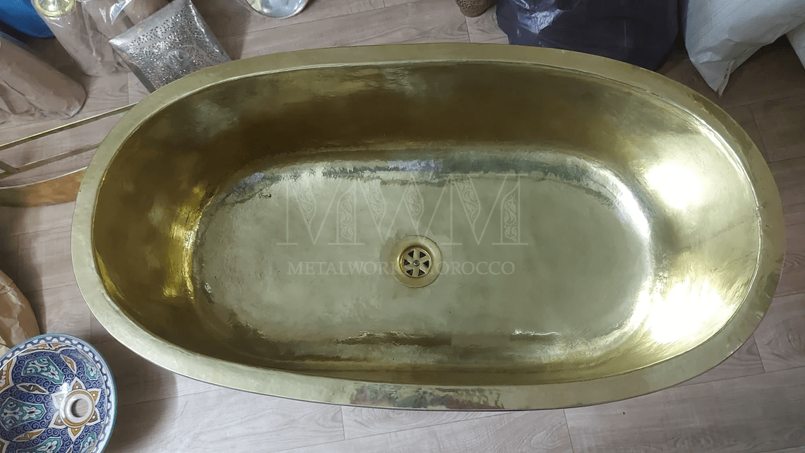 Unlacquered Brass Pedestal Sink - Handmade