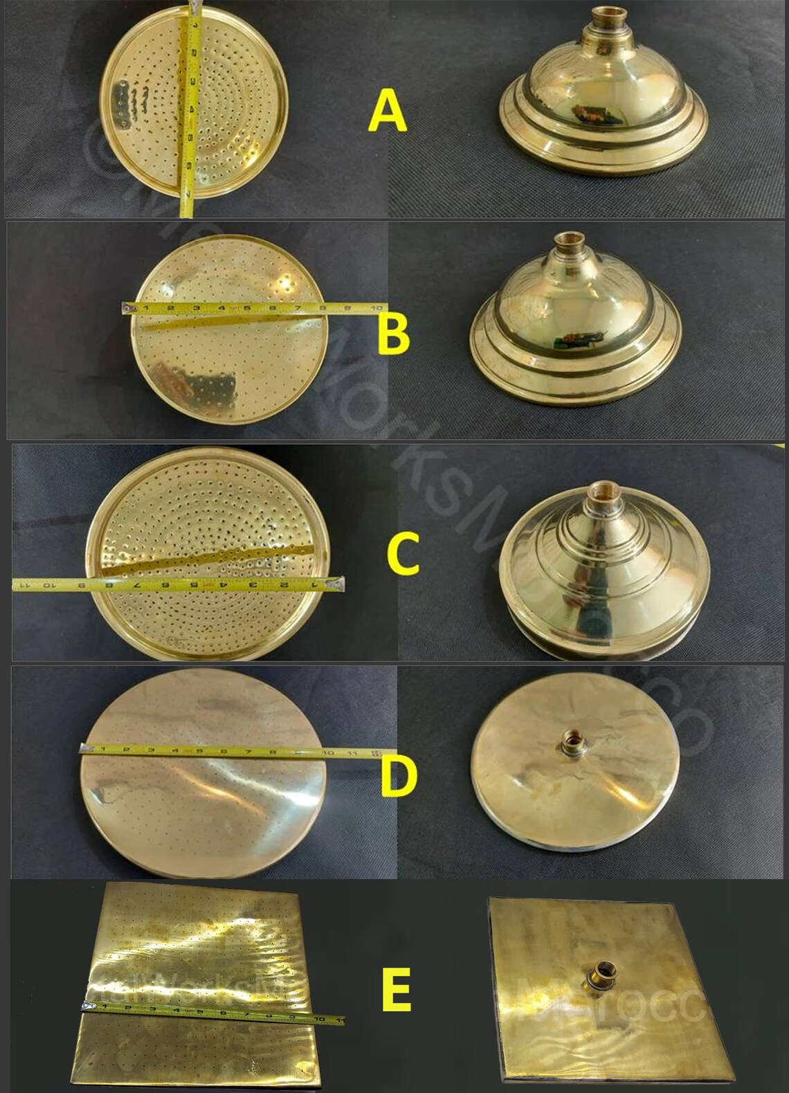 Unlacquered Brass Shower Faucet Set Wall Mounted