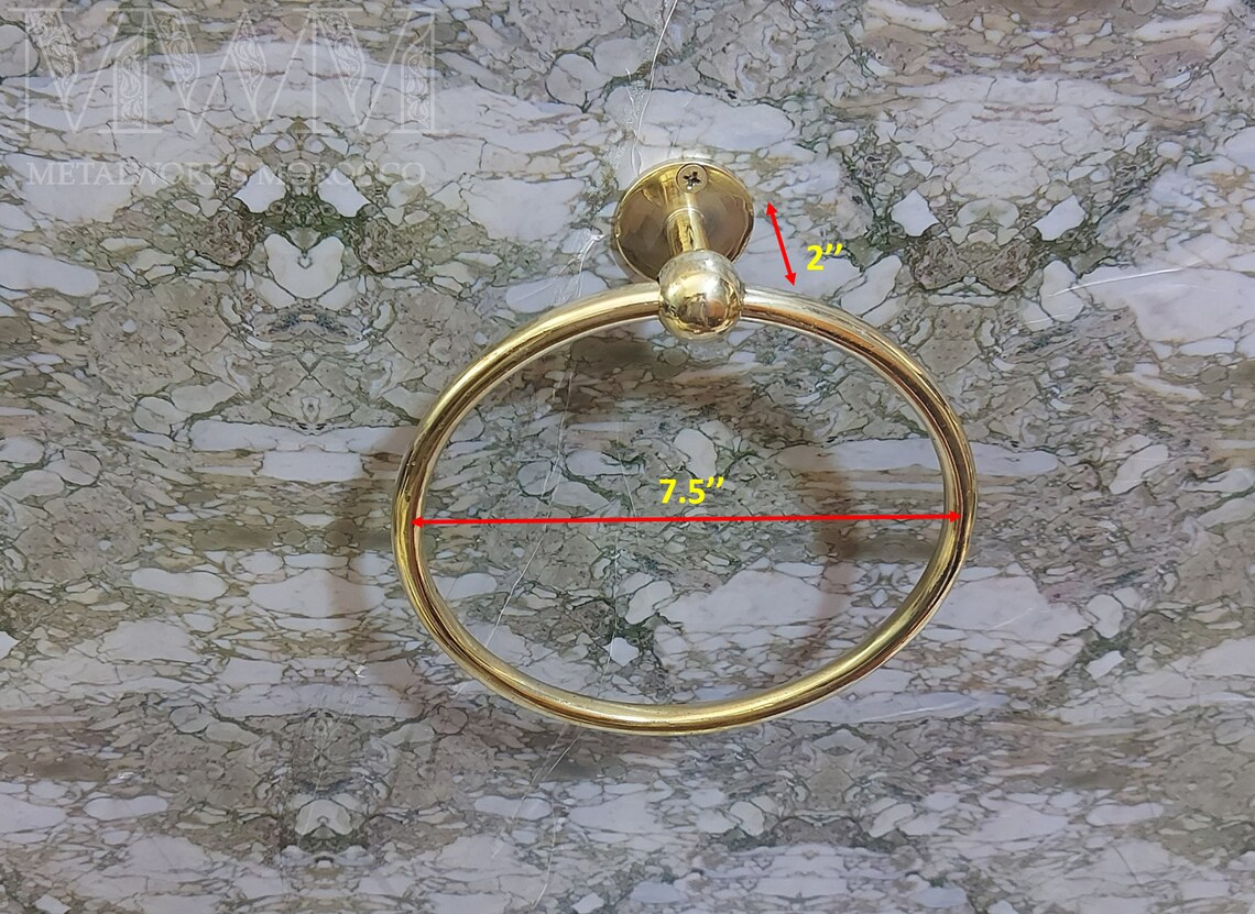 Unlacquered Brass Towel Ring Holder For Bathroom