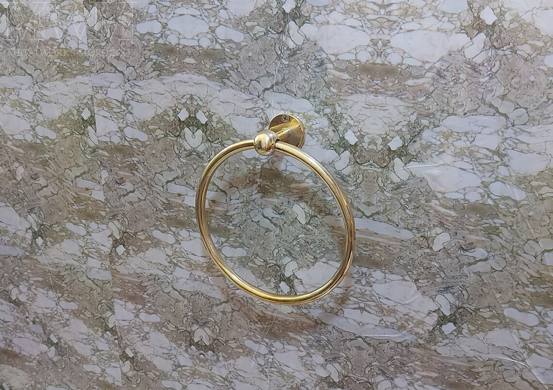 Unlacquered Brass Towel Ring Holder For Bathroom