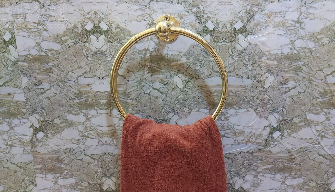 Unlacquered Brass Towel Ring Holder For Bathroom