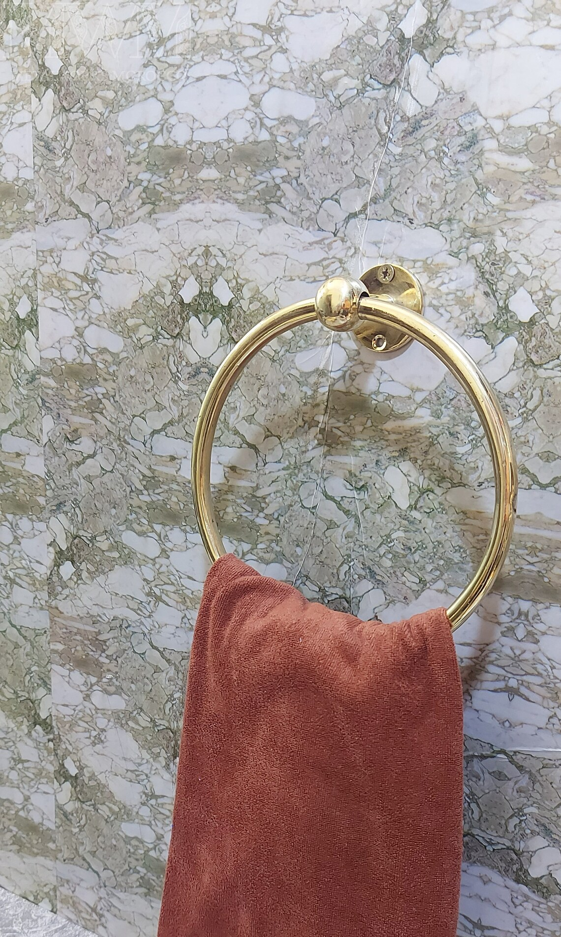 Unlacquered Brass Towel Ring Holder For Bathroom