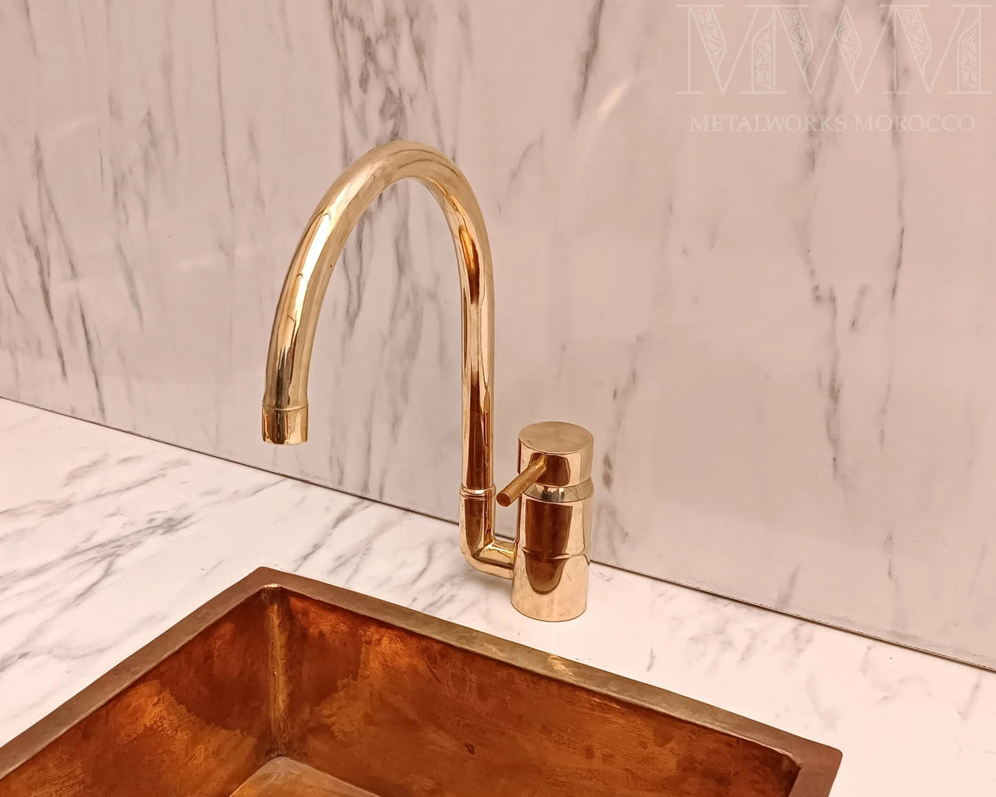 Unlacquered Brass Kitchen Faucet Single Hole And Single Handle
