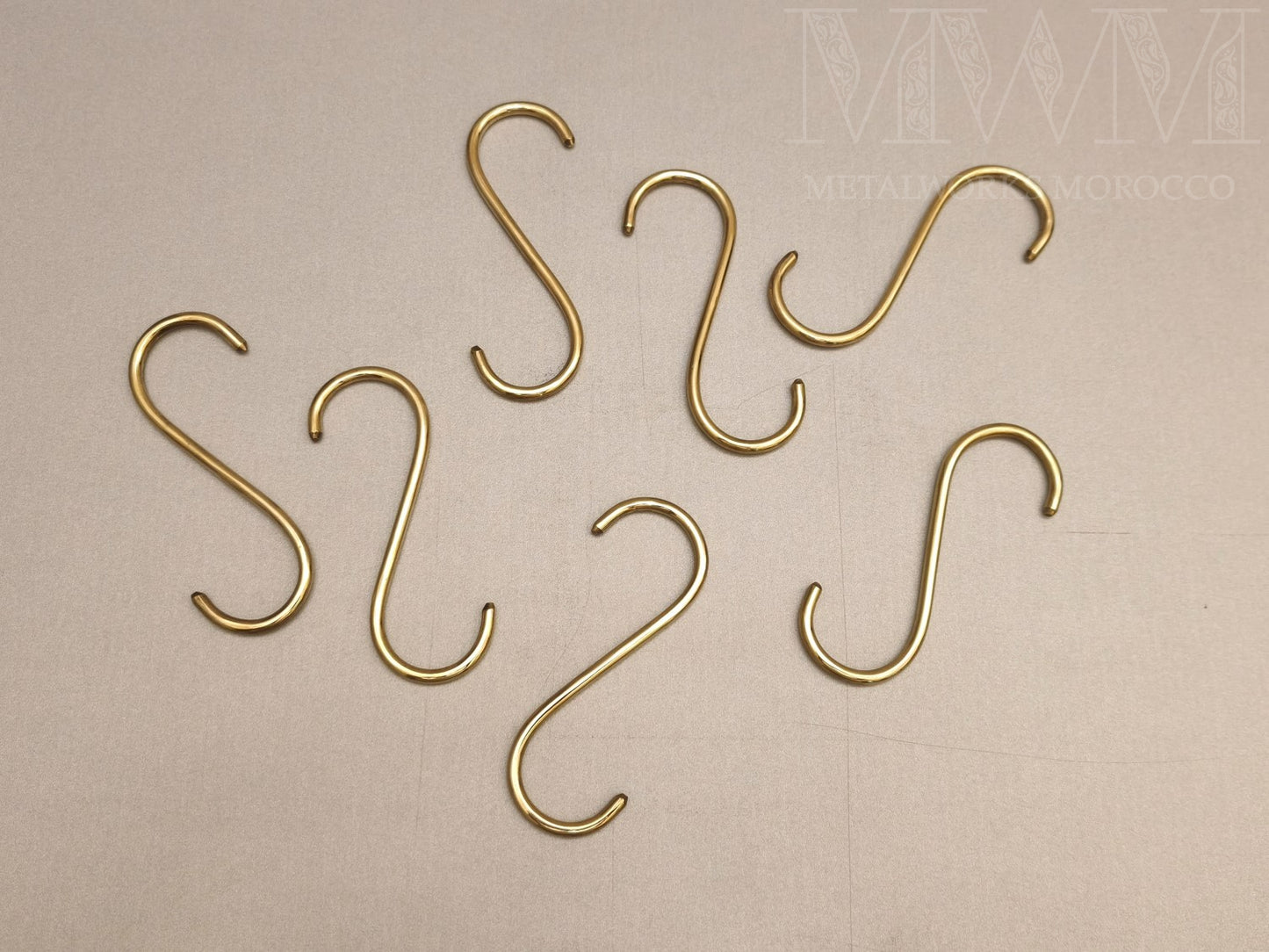 Set Of Large Brass S Hooks for Hanging