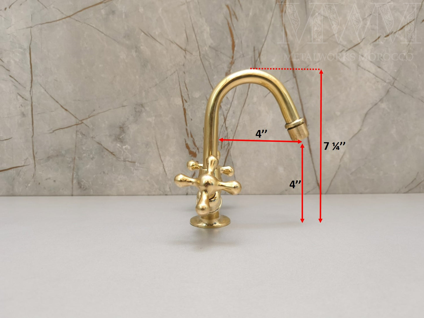 Polished Brass Bathroom Faucet Single Hole – Unlacquered Solid Brass