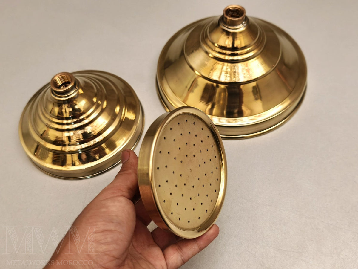 Unlacquered brass shower head dimensions diagram