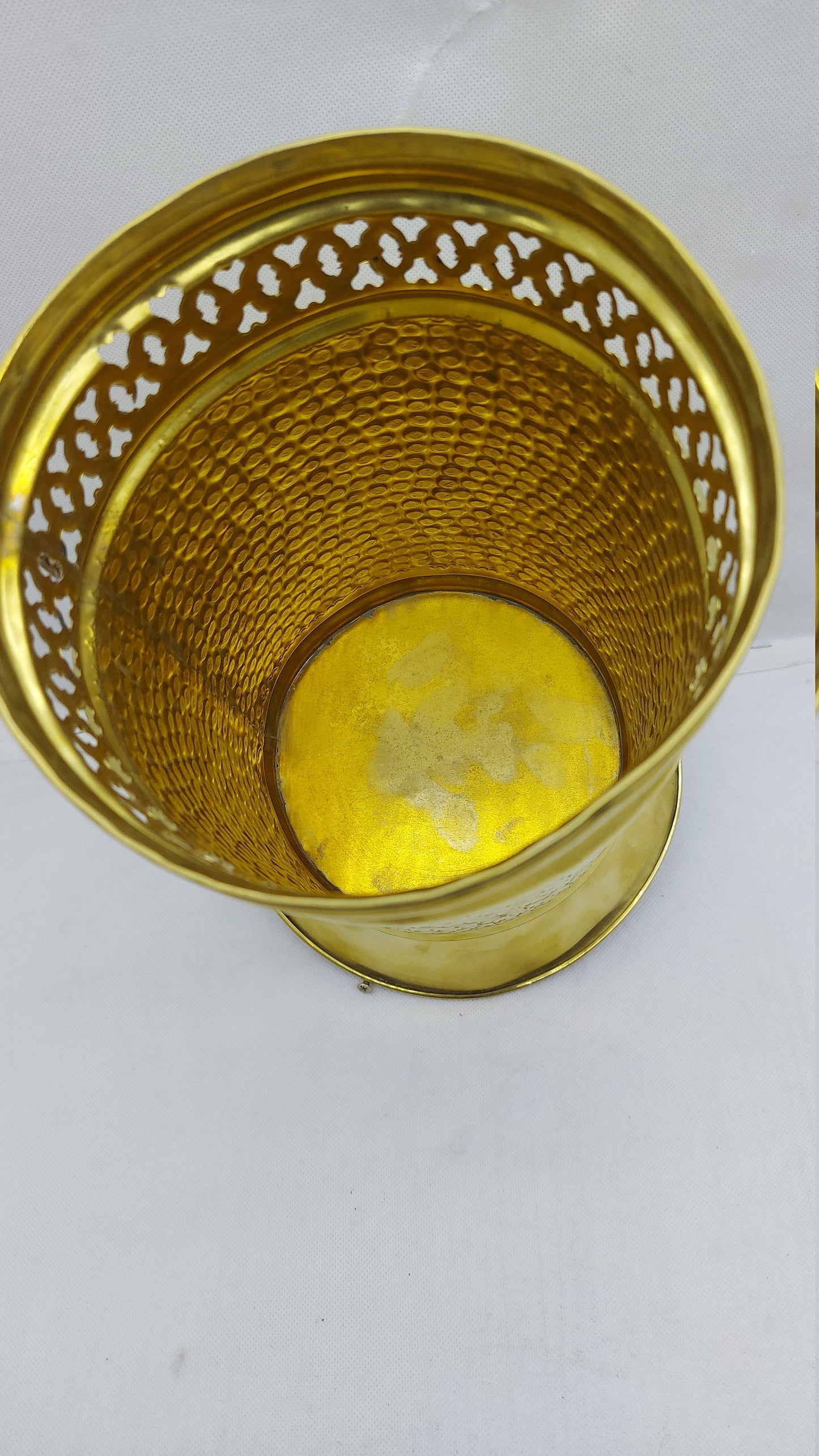 Moroccan Handmade Brass Hammered Trash Can