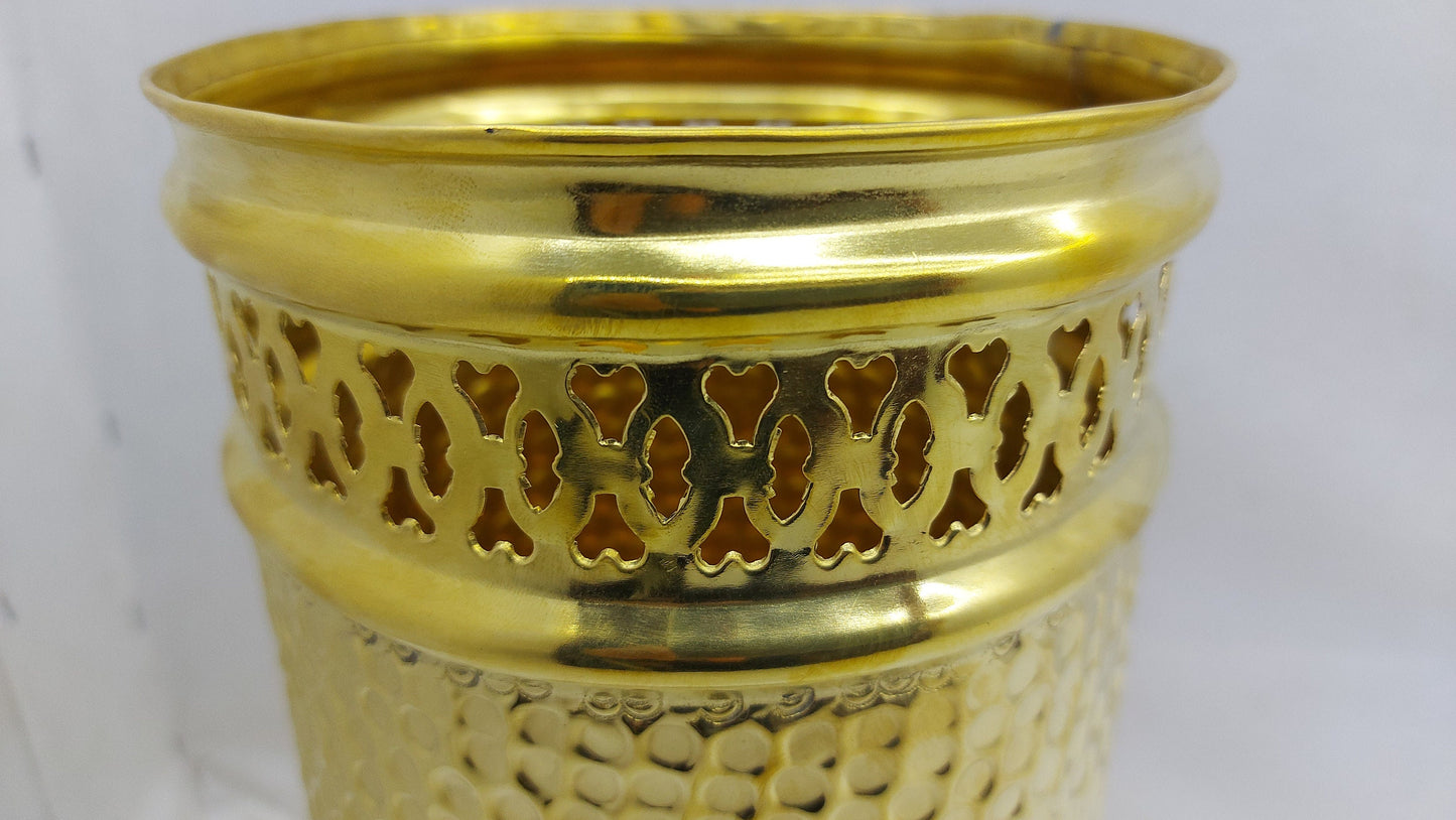 Moroccan Handmade Brass Hammered Trash Can