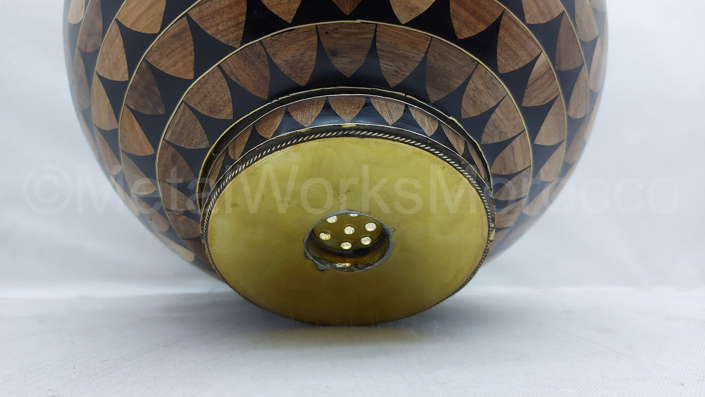 Handmade Bowl Sink Studded With Wood and Black Resin