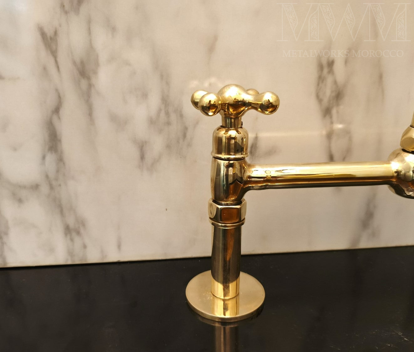Solid Brass 12 Inch Spread Bridge Faucet