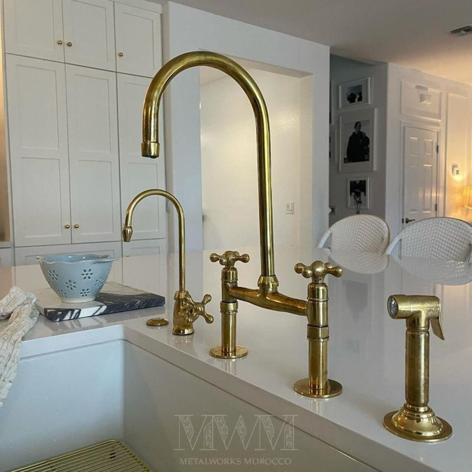 Unlacquered Brass Bridge Faucet