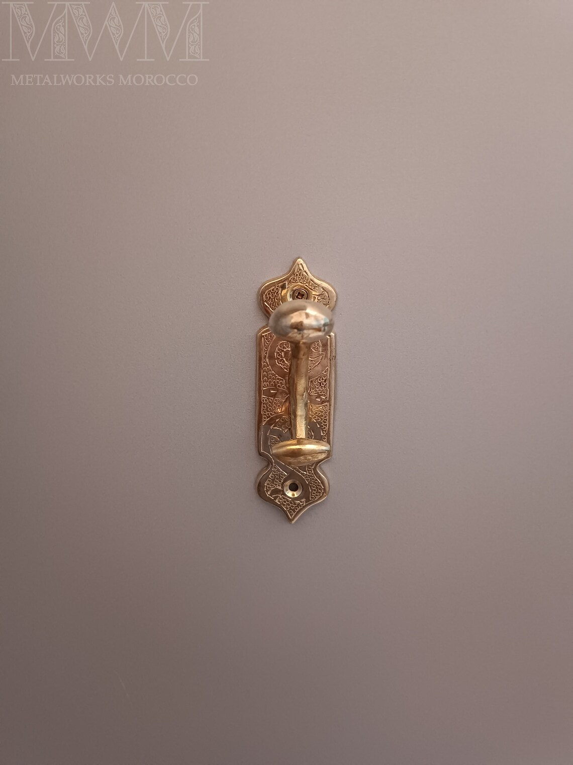 Etched Solid Brass Coat Hooks Heavy Duty - Set Of 2pcs