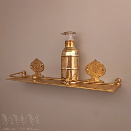 Handmade Brushed Brass Wall-Mounted Shelf