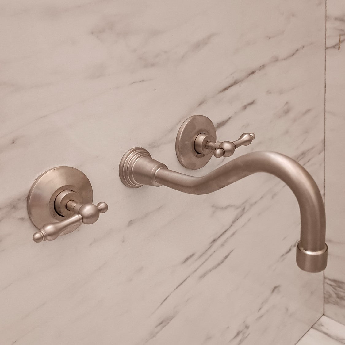 Brushed Nickel Wall Mounted Bathroom Faucet