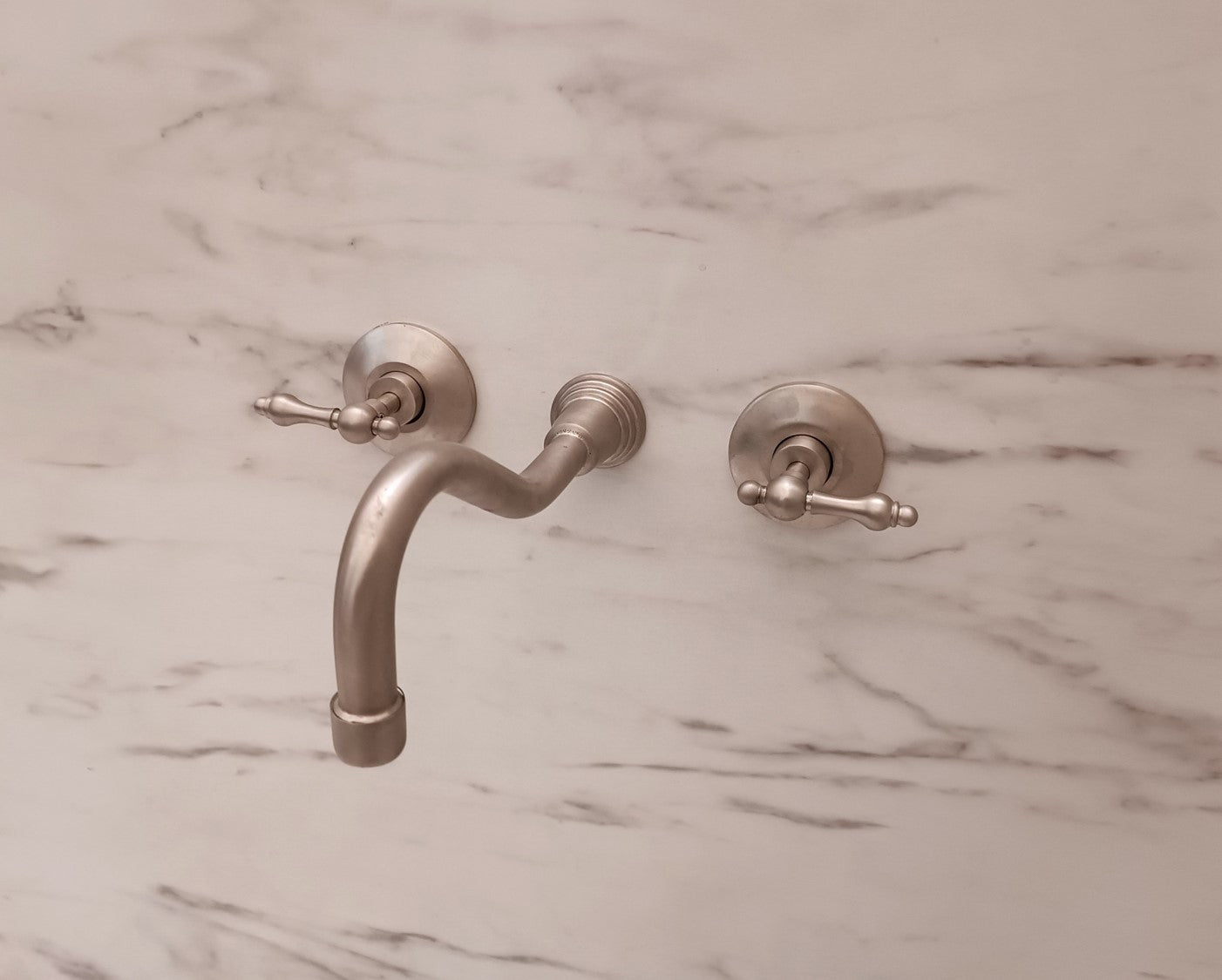 Brushed Nickel Wall Mounted Bathroom Faucet