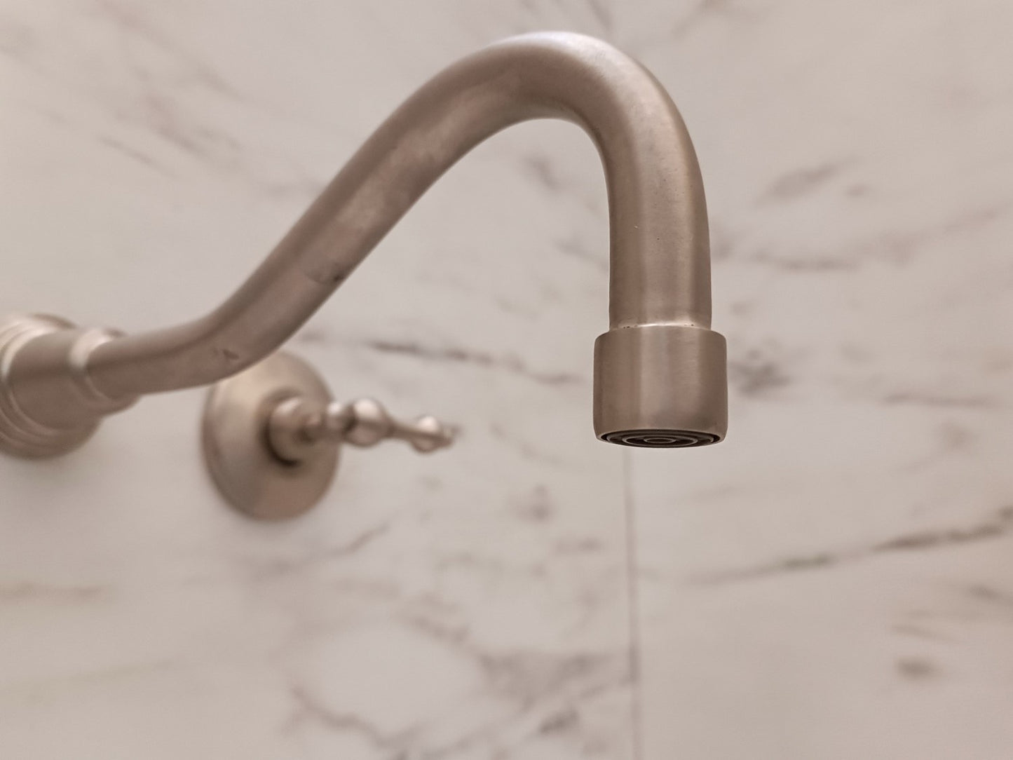 Brushed Nickel Wall Mounted Bathroom Faucet