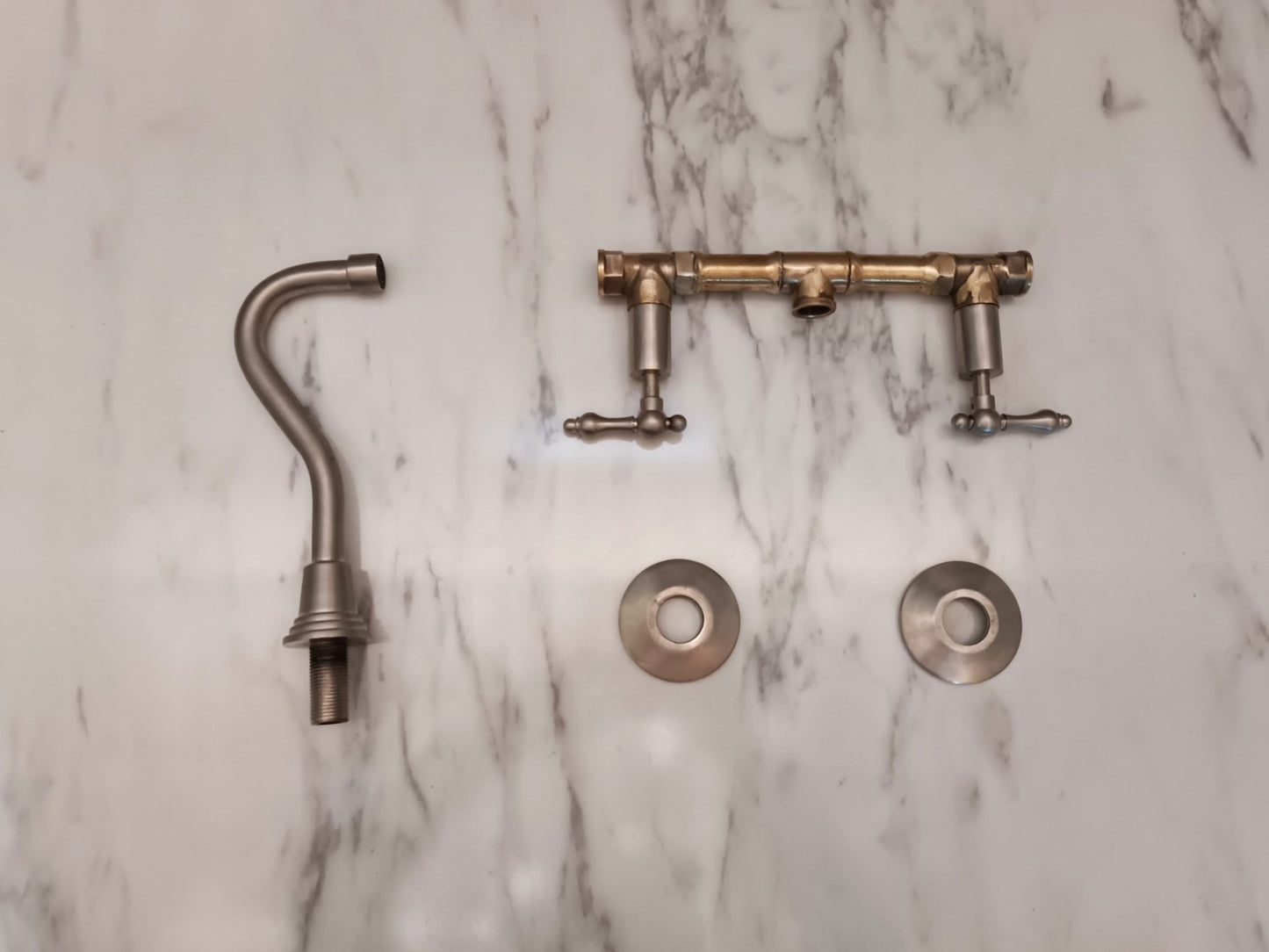 Brushed Nickel Wall Mounted Bathroom Faucet