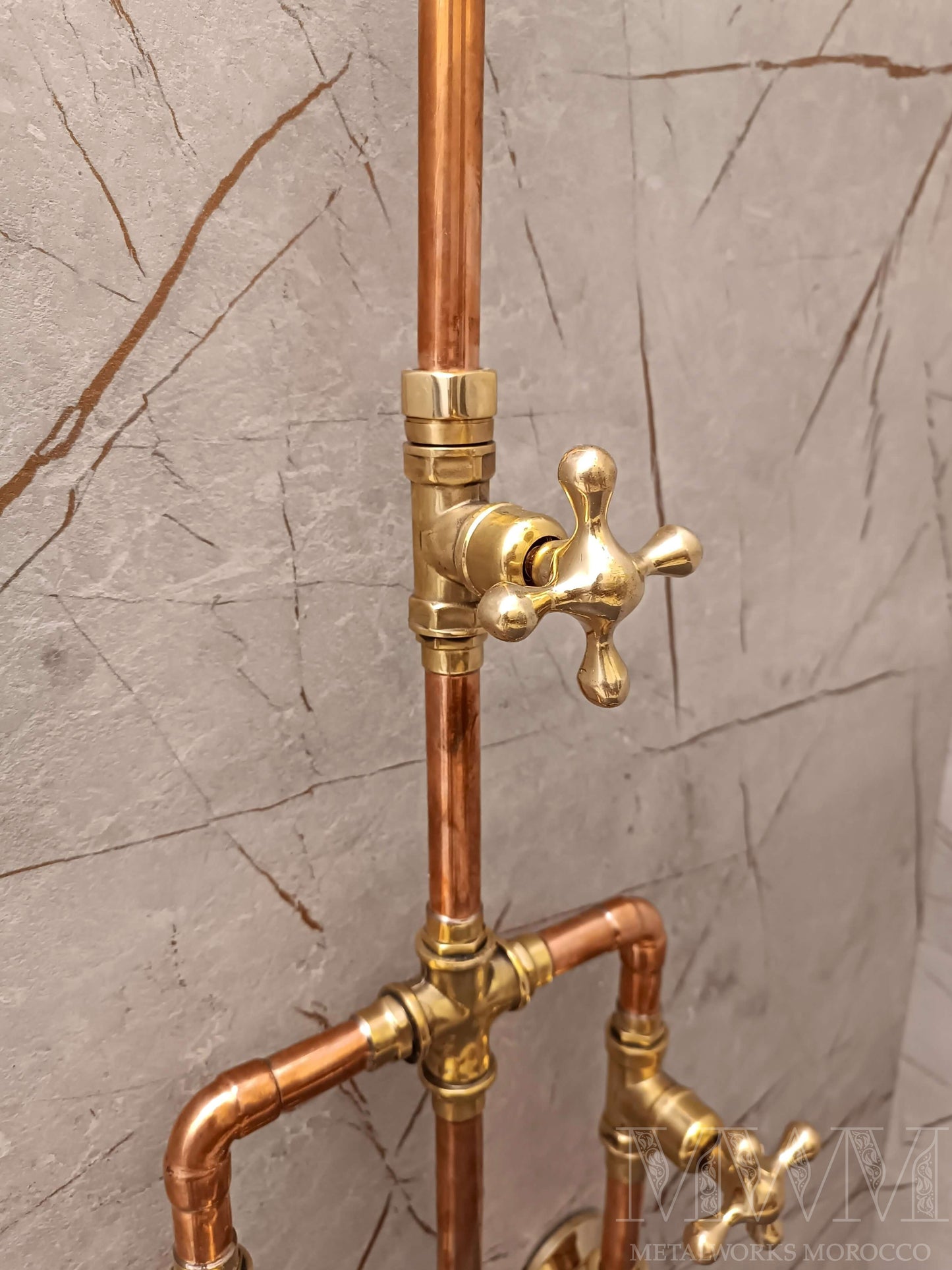 Exposed Copper Bathtub Shower System
