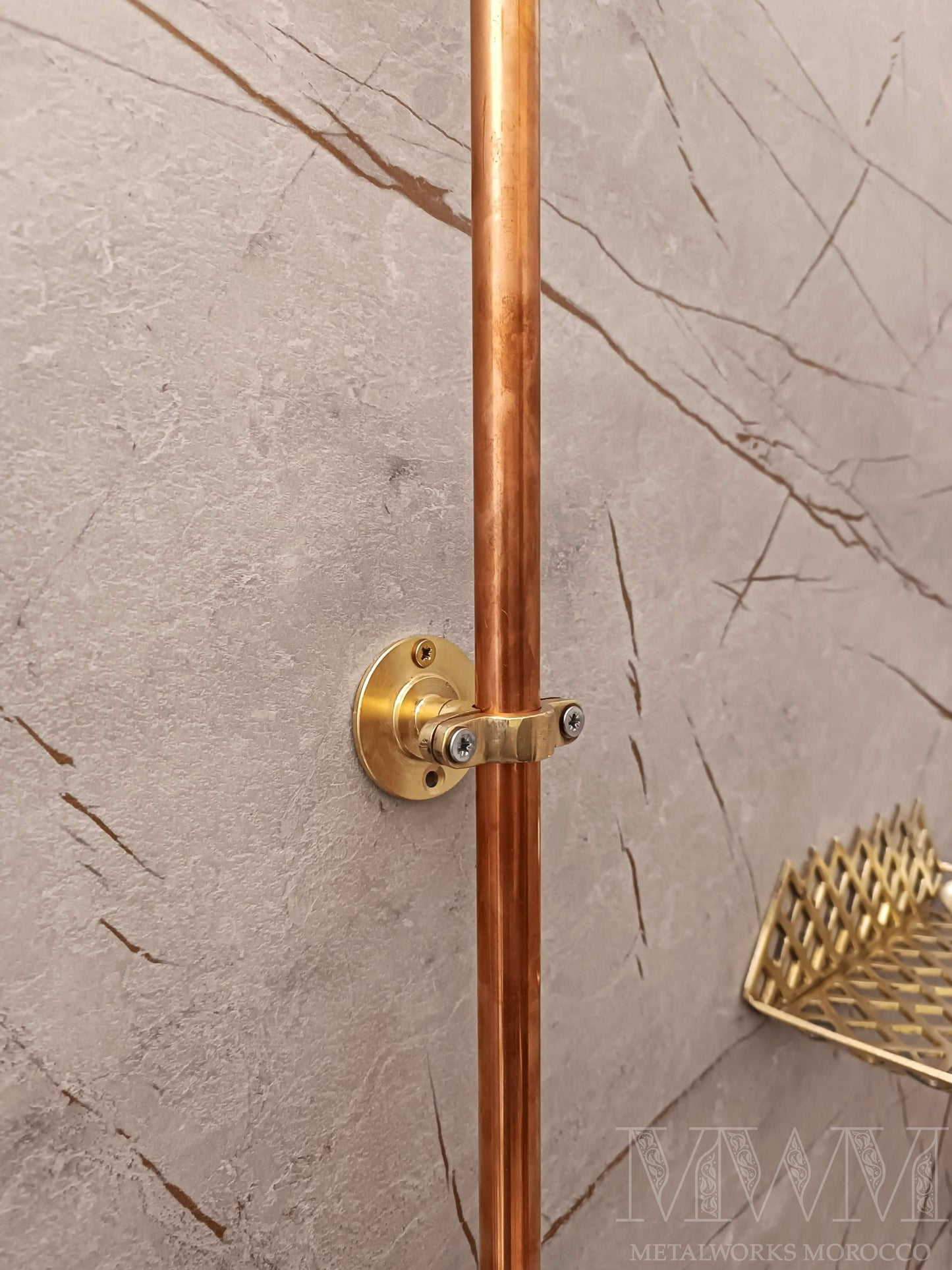 Exposed Copper Bathtub Shower System