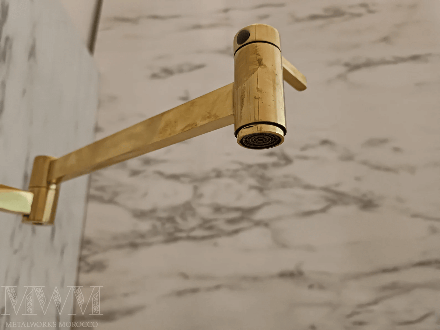 Flat Polished Brass Pot Filler Over Stove