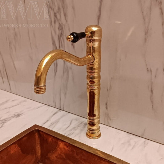 Georgian Unlacquered Brass Vessel Sink Faucet