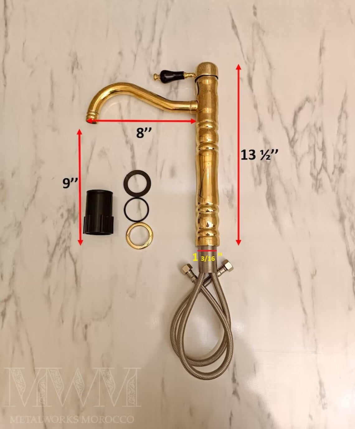 Georgian Unlacquered Brass Vessel Sink Faucet