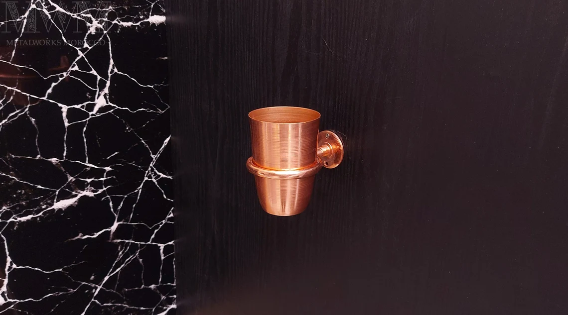 Handmade Copper Toothbrush Holder Wall Mounted