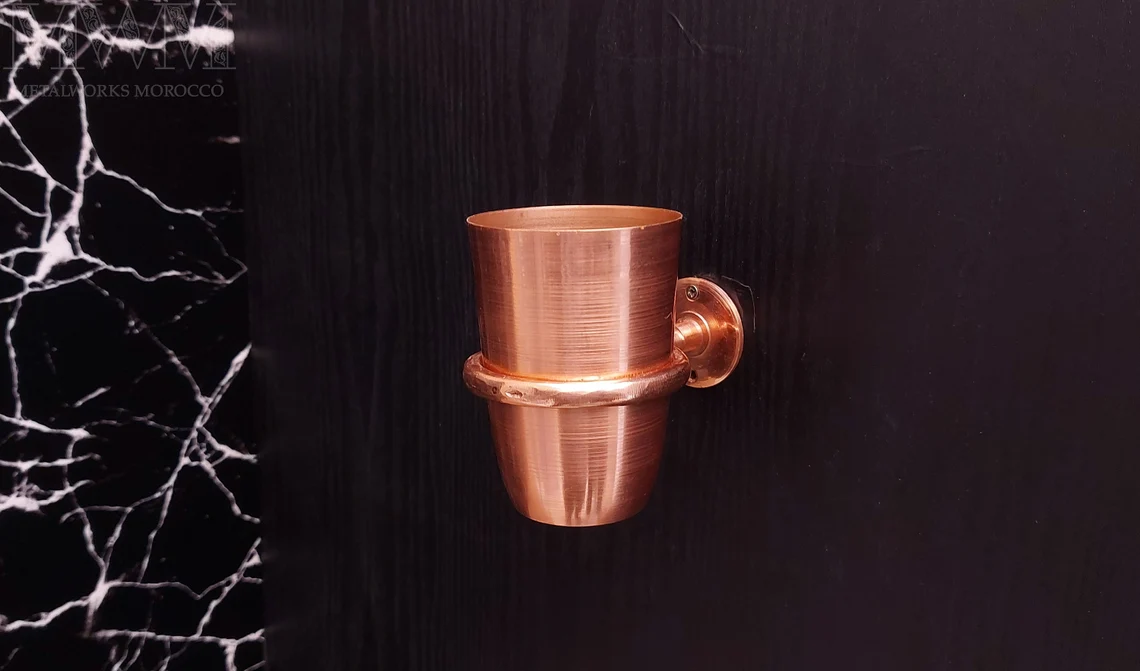Handmade Copper Toothbrush Holder Wall Mounted