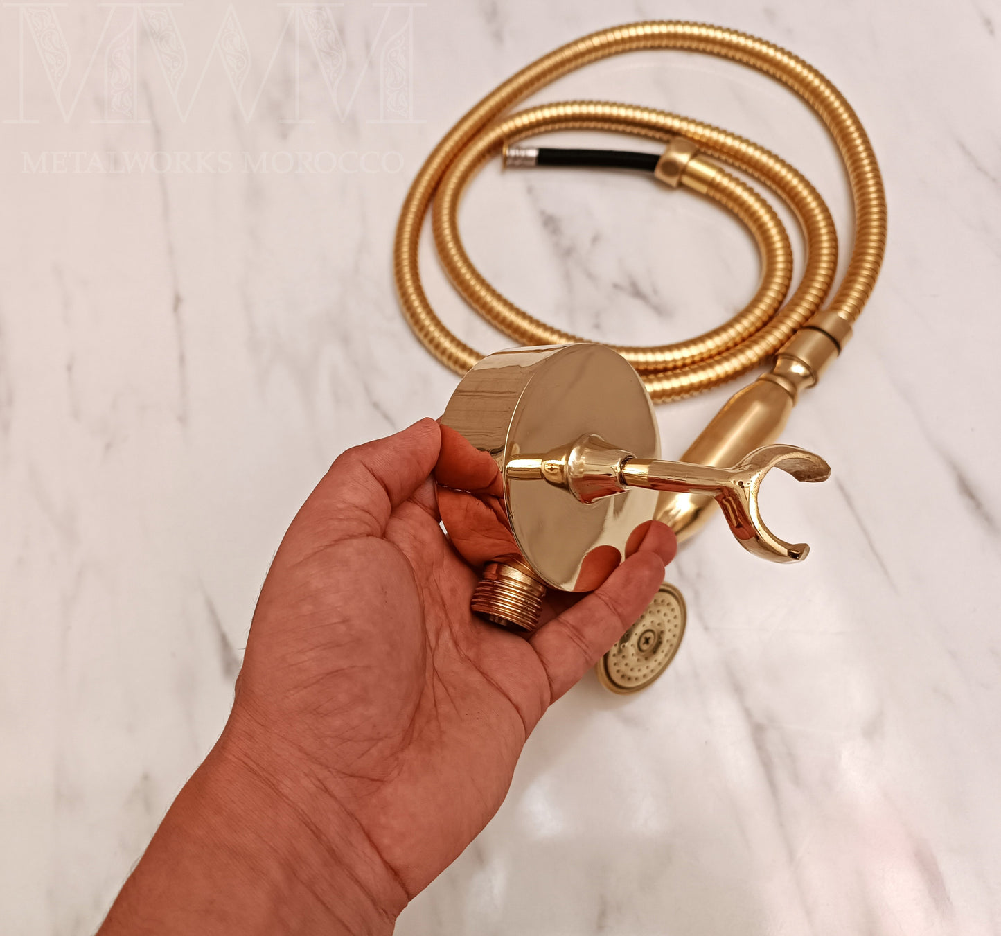 Solid Brass Handheld Shower Head With Hose