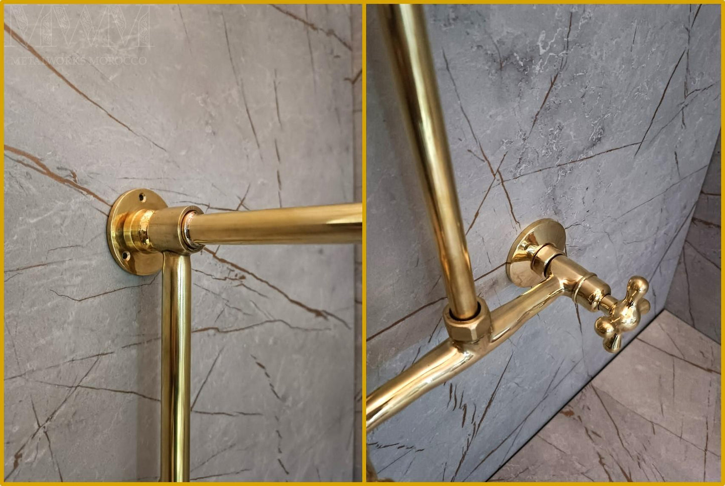 Unlacquered Brass Exposed Shower System