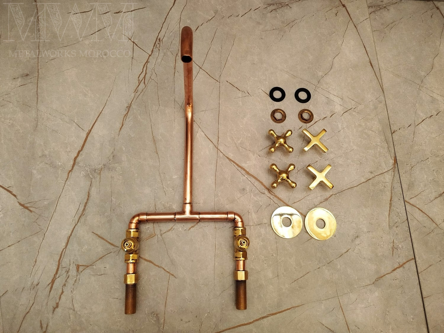 Industrial Kitchen & Bathroom Copper Bridge Faucet Rustic