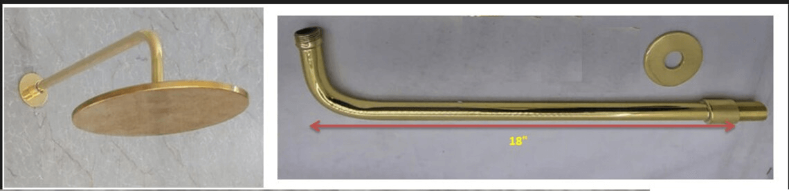 Lever Handle Polished Brass Shower System With Handheld