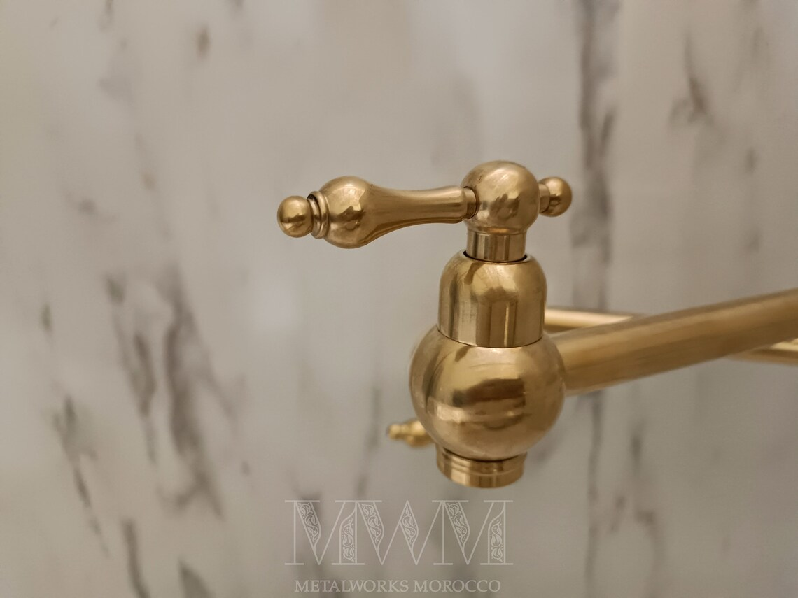 Lever Handles Unlacquered Brass Pot Filler Faucet