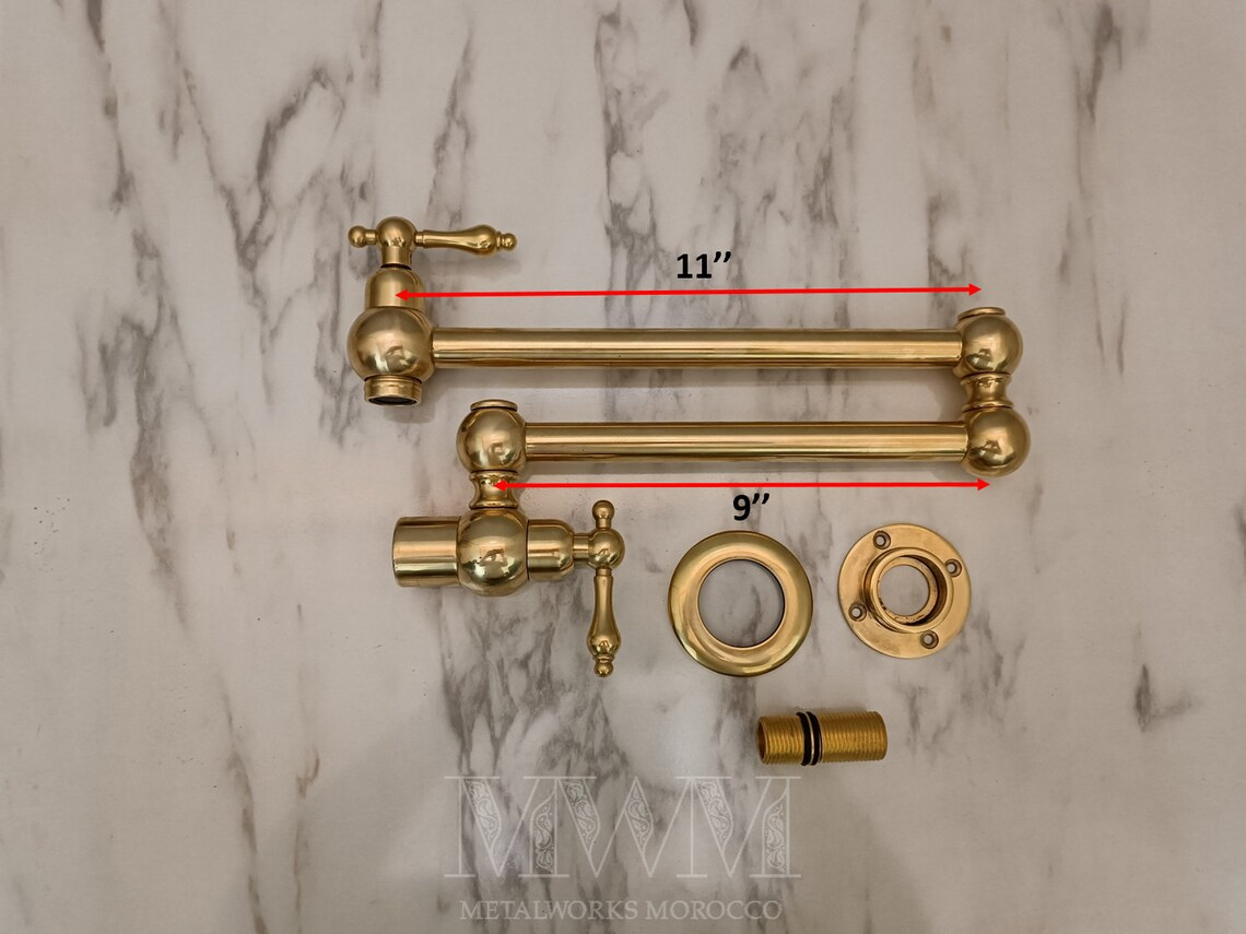 Lever Handles Unlacquered Brass Pot Filler Faucet