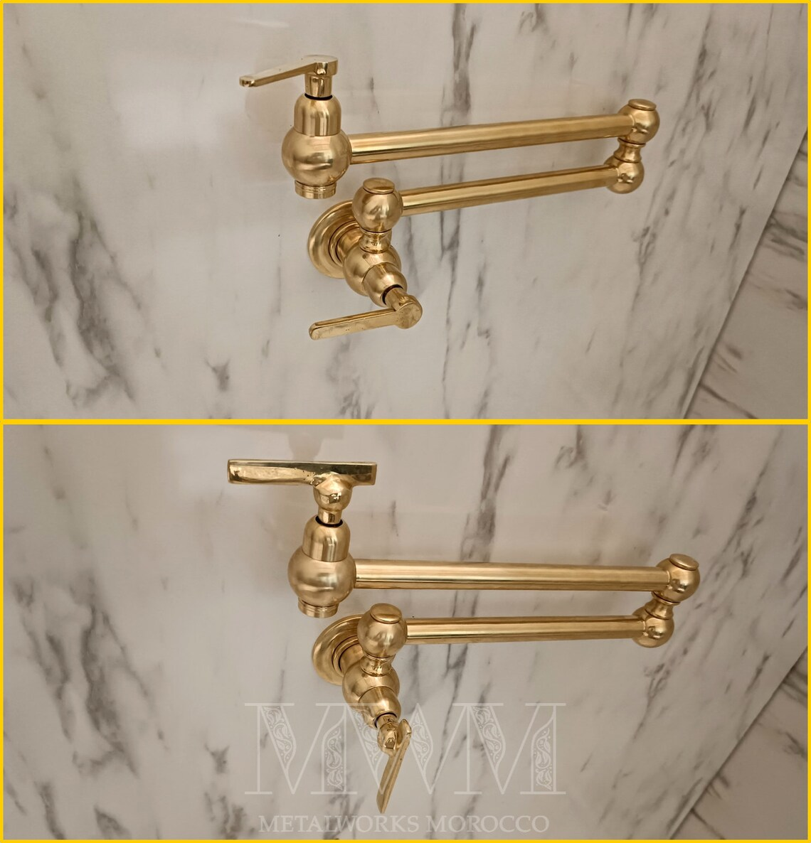 Lever Handles Unlacquered Brass Pot Filler Faucet